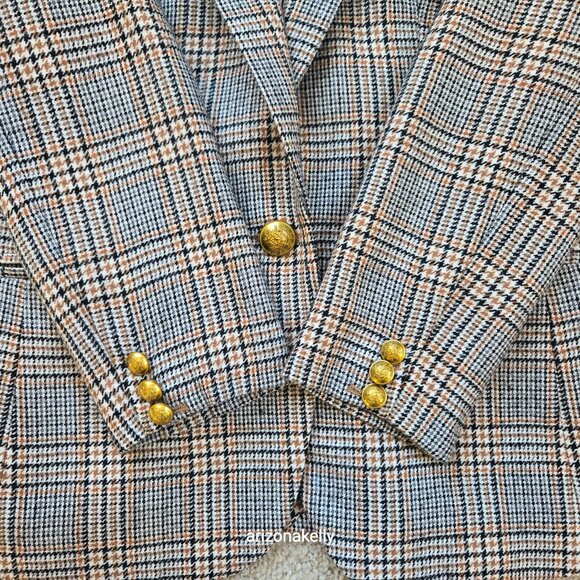 J. Crew Campbell Blazer *SLEEVES ALTERED* Wool Blend Houndstooth jacket - Picture 7 of 14